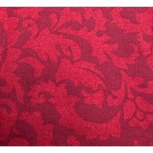 Cotton Fat Quarter 18x22" Red Damask Floral Fabric Sewing Quilting Projects